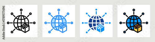 Logistics Network Icon Collection Set Multiple Style