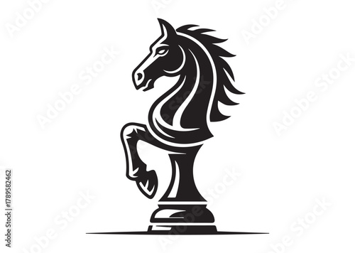 Chess knight line art vector