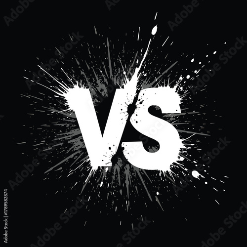 White vs text on a with paint splatter effect