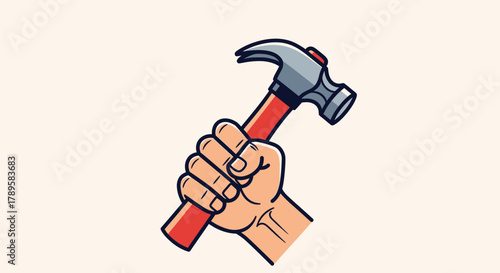 hand holding hammer