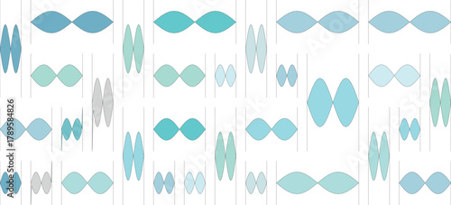 Abstract pattern of blue and green shapes