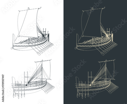 Ancient Egyptian ship drawings