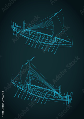 Ancient Egyptian ship blueprints