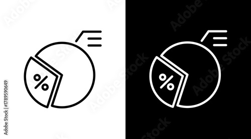 Market Share  White Icon Set Design