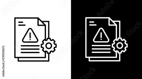 Risk Management  White Icon Set Design
