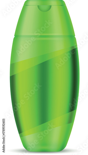 green plastic bottle isolated
