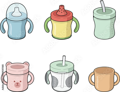 Cute Baby Glass Vector Illustration