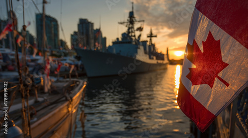 Wallpaper Mural A large Canadian ship is docked at a marina Torontodigital.ca
