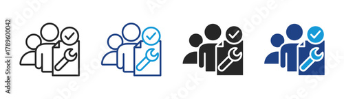 Support icon set multiple style collection