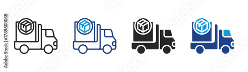 Delivery icon set multiple style collection