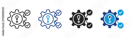 Risk icon set multiple style collection