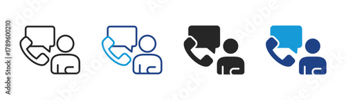 Call icon set multiple style collection