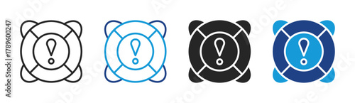 Alert icon set multiple style collection