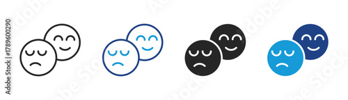 Emotion icon set multiple style collection