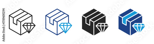 Package icon set multiple style collection