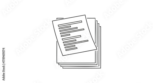 Vector illustration of stack of paper documents
