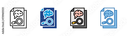 Research icon set multiple style collection