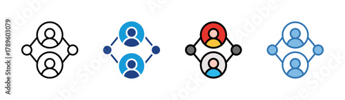 Network icon set multiple style collection
