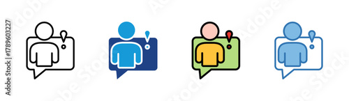 Alert icon set multiple style collection