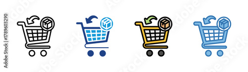 Return icon set multiple style collection