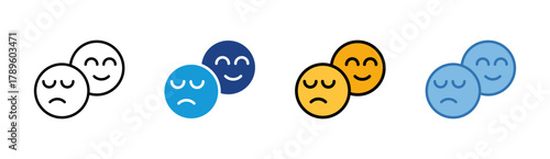 Emotion icon set multiple style collection