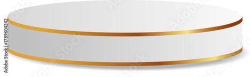round white podium with gold rim for elegant product showcase