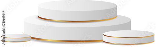geometric podium with gold accent for luxury presentation scene