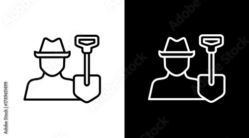 Farmer  White Icon Set Design