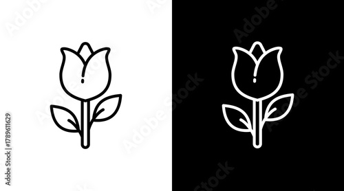 Flower  White Icon Set Design