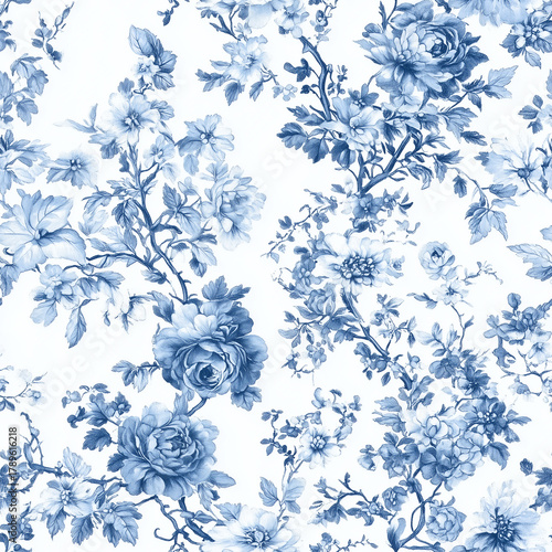 French textiles, flowers, soft pink, seamless pattern