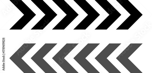 Two rows of chevron arrows pointing right and left