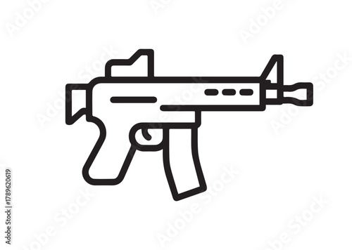 Machine gun line art vector