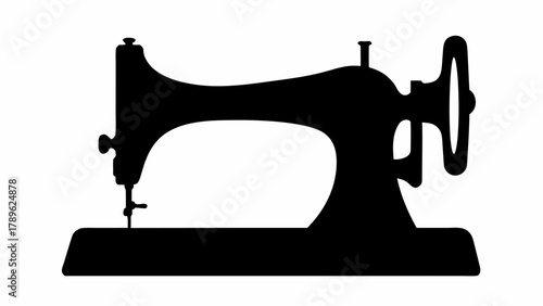 Vintage sewing machine silhouette ready for your creative projects, perfect for crafters, designers, and sewing enthusiasts seeking a classic, timeless design