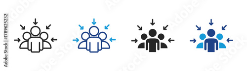 Team Focus icon set multiple style collection