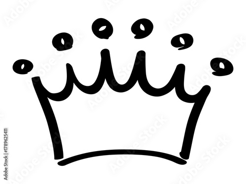 黒いマーカーラインで描いた王冠のアイコン