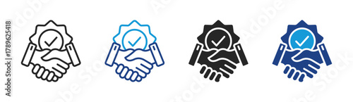 Business Deal icon set multiple style collection