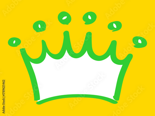 マーカーラインで描いた王冠のアイコンのカラフルなイラスト