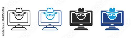 Data Hacker icon set multiple style collection