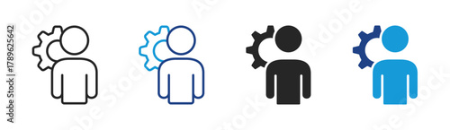 Process icon set multiple style collection