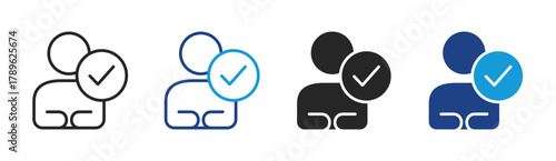 Verified User icon set multiple style collection