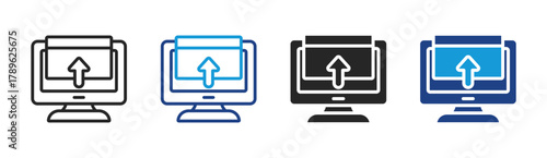 Upload File icon set multiple style collection