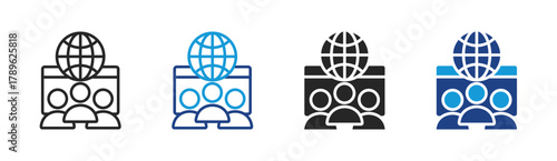 Global Team icon set multiple style collection