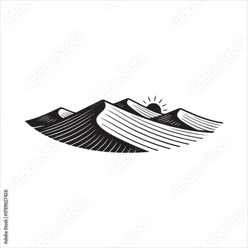 Serene Sunrise Over Rolling Sand Dunes Majestic Desert Landscape