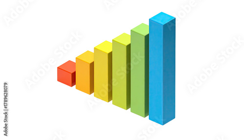 Free Download Colorful bar graph ascending against a solid black background - GFXLoad