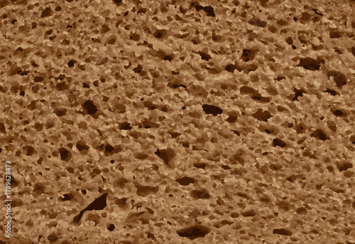Bread slice macro texture, baked dough pattern. Brown bread loaf cut close up, wheat toast slice