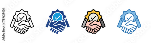 Business Deal icon set multiple style collection