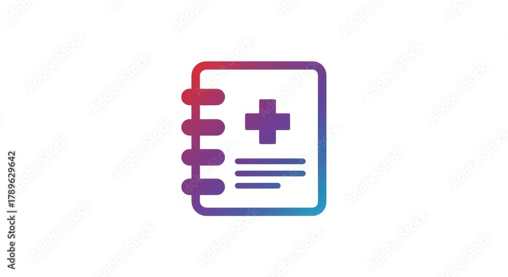 Fototapeta premium Medical Record Icon with Gradient Color Scheme.
