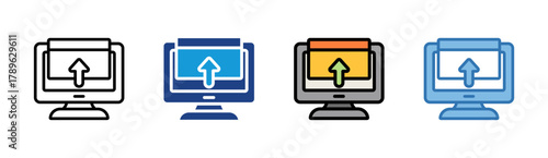 Upload File icon set multiple style collection