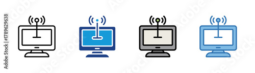 Wifi Signal icon set multiple style collection