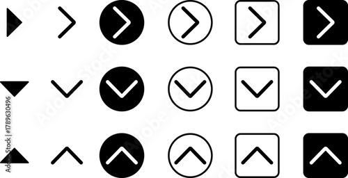 Collection of directional arrows in various shapes and styles